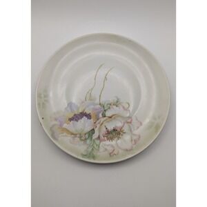 PV Vessra Germany Hand Painted Floral Porcelain Plate Poppies Vintage 8.75 Inch